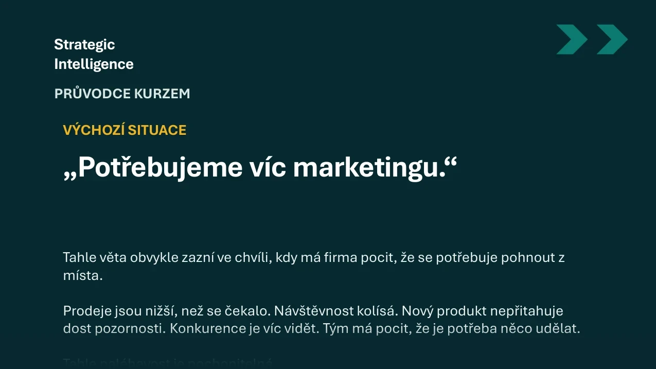 Ukázka: Průvodce kurzem